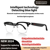 2024 New Camera Smart Glasses TWS Wireless Bluetooth Bone Conduction Waterproof Earphones Sports Headset Music Sunglasses Men