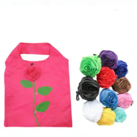 3D Rose Flower Foldable Shopping Bag Reusable ECO Friendly Folding Shoulder Pouch Storage Bags LX8333