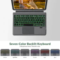 Tablet Protective Case Wireless Bluetooth Keyboard Colorful Backlight Protective Case for Surface Go 1/2/3/4 Tablet Keyboard