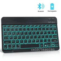 Wireless Mini Bluetooth Keyboard Backlit Tablet Spanish Rechargeable Keyboard For Tablet ipad cell phone Laptop