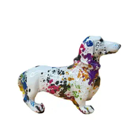 Dachshund Art Sculpture Colorful Dog Figurine Graffiti Dachshund Dog Sculpture Animal Statue Art Figurine For Living Room