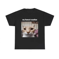 New store openingSummer My Honest Reaction T-shirts Funny Cat Printed TShirts Women Casual Short Sle