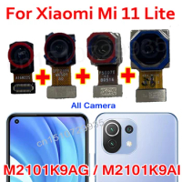 Original For Xiaomi Mi 11 Lite Selfie Front Frontal Small Facing Camera Back Rear Camera Module View Replacement Mi11 Lite