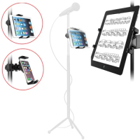 tablet holder and phone holder for Microphone stand ABC plastic mount for Apple Ipad for Iphone 4.5-12.9'' ereader car backseat