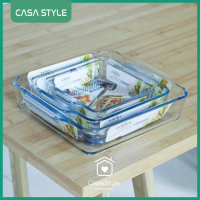 (CASA) FORMIA Bake Square Dish / Loyang Kaca / Wadah Makanan Tahan Panas