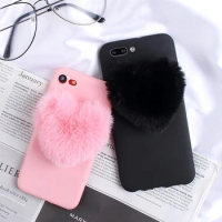 Furry Love Hearts Cute hair Phone Case for Huawei Y5P Y6S Y6P Y7P Y8S Y8P Y9S Y7 2019 Y5 2018 Y7 Prime Y6 Pro 2017 Y9 2019 Cover