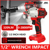Electric Goddess 500NM High Torque Cordless Electric Impact Wrench 4-speed Brushless Screwdriver Suitable For Milwaukee Battery