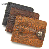 Mens Wallet Leather Genuine Short Purse Billetera Hombre Men Wallets Vintage Style Cartera Hombre Crocodile