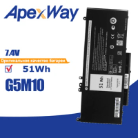 Apexway G5M10 7.4V 51Wh Laptop Battery for DELL Latitude E5250 E5450 E5550 Sereis 8V5GX R9XM9 WYJC2 1KY05