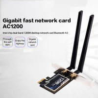 อะแดปเตอร์ไร้สาย WiFi, การ์ดเครือข่าย, แบนด์คู่, AC1200 (1200M), 2.4GHz / 5GHZ, อะแดปเตอร์ PCIE, สำห