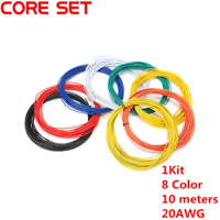1pin Flexible Stranded 10 metres Wire 20 Gauge AWG 8 Colors Kit PVC Wires Electric cable,LED cable,DIY