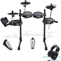 Alesis Turbo Mesh Kit + DRP100 – Seven Piece Mesh Electric Drum Set With 100+ Sounds and Extreme Audio-Isolation Electronic