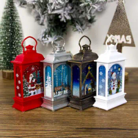 2022 Xmas New Year Home DIY Christmas Tree Decoration LED Tea Light Santa Claus Candlestick Candles Cages Hanging Ornament FZ138