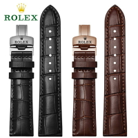rolex勞力士手錶適用錶帶真皮皮帶蝴蝶扣水鬼迪通拿遊艇日誌耗式