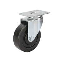 輪子定向輪 剎車輪 萬向輪防靜電輪3寸4寸5寸平底萬向輪黑色橡膠導電定向輪靜音絲桿剎車輪