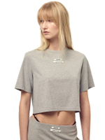 Cropped Basic Tshirt Double Label Grey F