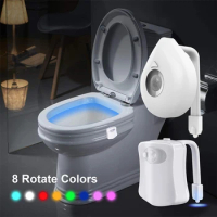 Night Light Smart PIR Motion Sensor Toilet Seat 8 Colors Waterproof Backlight Toilet LED Fixture WC Toilets Light