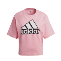 Adidas 短袖 Essentials 女款 粉紅 白 純棉 大Logo 印花 休閒 舒適 愛迪達 HC9184
