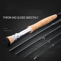 9FT/2.7M Fly Fishing Rod Cork Handle High Quality Carbon Fiber Fly Fishing Rod 4-Section For Trout Fly Fishing Accessories
