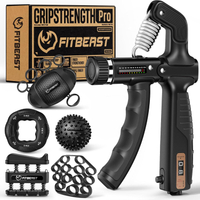FitBeast Grip Strength Trainer Hand Gripper Strengthener Kit - 6 Pack with Adjustable Resistance For