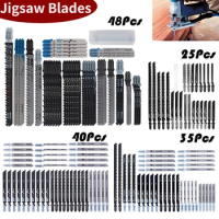 Jigsaw Blades Straight Cutting Tools T-Shank Jig Saw Blade Metal Steel Wood Assorted Saw Blades Woodworking Tool Cutting Jig Saw