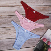 Cotton Panties Women Sexy Lingerie Heart Metal Buckle Thong Underwear Female Low Waist Breathable Gstring Seamless Underpants