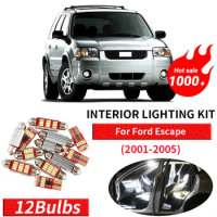 12Pcs White Canbus led Car interior lights Package Kit for 2001 2002 2003 2004 2005 Ford Escape led interior lights