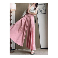Quần nữ lụa lạnh, váy quần eo cao tôn dáng, chân váy A-line, quần ống rộng lụa lạnh.【FUXING】