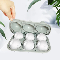 Ball Shaped Ice Cubes Mold 6 Grid Large Capacity Refrigerator Ice Box Quick Release Ice Maker Template for Whiskys Drink