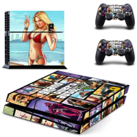 Grand Theft Auto V GTA 5 PS4 Skin Sticker Decal For Sony PlayStation 4 Console and 2 Controllers PS4 Skin Sticker Vinyl