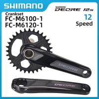 SHIMANO DEORE FC-M6100 1x12 Speed T Chainwheel For MTB Bike BB52 MT501 Crankset Set Original Parts 170mm/175mm 32/34T For MTB