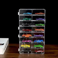風火輪收納盒合金小汽車模型TOMICA1:64兒童玩具多美卡透明展示架