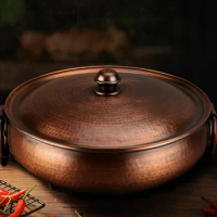 Chinese Style Copper Pot Pure Copper Induction Cooker Household Electric Vintage Pot Instant Mutton Special Basin cookware
