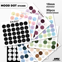 30pcs MOOD DOT Sticker | Journaling Sticker Bulat Ekspresi