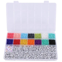 5000Pcs Beads Kit, 3Mm Glass Seed Beads, Alphabet Letter Beads And Heart Shape Beads For Name Bracelets Jewelry Making And Craft