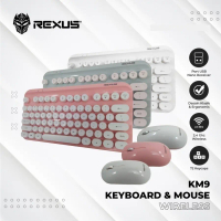 Rexus KM9 Combo Wireless Keyboard Mouse Outstanding Retro Combo
