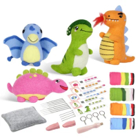 Baby Dinosaur Needle Felting Kits High Quality For Beginner,Needle Felting Kit,Felt Needles,Foam Pad,Felt Cloth,Instruction