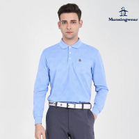 Munsingwear 企鵝牌 男款淺藍色日本製簡約舒適長袖POLO衫 MGUT2B51