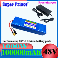 13S3P For Samsung 48V 100Ah 1000w XT60 48V 18650 Battery Pack For 54.6v E-bike Electric bicycle Scooter with BMS+Free charger