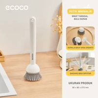 ECOCO Rotatable Long-Handled Brush (Hard Bristles / Steel Wire) - Sikat Panci & Lantai / Sikat Pembe