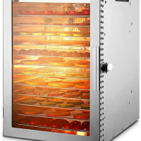 Food-Dehydrator Machine 12 Stainless Steel Trays, 800W Dehydrator for Herbs, Meat Dehydrator for Jerky,190ºF Temperature Control