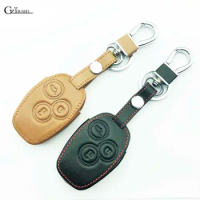 High Quality Leather Car Key Cover Key Chain for Renault / Opel Vivaro Movano Car Shield, 3 Button Leather Car Remote Key Box