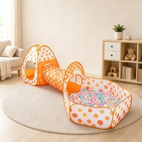 SK-M6 Mainan Tenda Anak Terowongan 4 in 1 + Kolam + Ring Basket Mainan Keranjang Mandi Bola Anak TEN