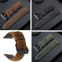 Watchband Handmade Crazy Horse Genuine Leather Watch Strap 20mm 22mm 24mm 26mm Watch Band for Tissot Seiko Accessories Wristband