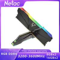 Netac DDR4 Ram 3600mhz 3200MHz Memory RGB 8GB 16GB x2 Dual Channel XMP 2.0 Heat sink U-DIMM DDR4 Memoria for Intel AMD Desktop