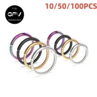 10/50/100PCS 316L Stainless Steel Nose Ring Piercing Jewelry In Various Specifications Twist Unisex Punk Closed Hoop Earrings