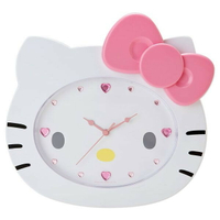 真愛日本 14022500023 造型壁掛鐘-KT大臉粉結 三麗鷗 Hello Kitty 凱蒂貓 時鐘 掛鐘