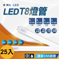 【DanceLight 舞光】25入 4尺T8燈管 日光燈管 LED燈管 全電壓 無藍光