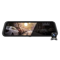 9.66 inch hd dual vehicle driving recorder mobile car dvr rearview mirror dvr wifi vantruecar dual dash cam