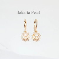 Anting wanita xuping emas permata bunga satu pasang realpict cantik fashion aksesoris perempuan eleg